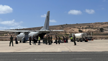 Imagem de Avião da Força Aérea espanhola já está no Porto Santo (vídeo)