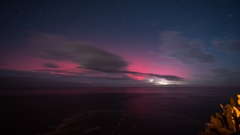 Auroras boreais ‘pintam’ céus da Madeira de rosa (fotos)