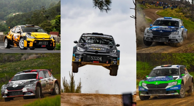 Imagem de ARC Sport com cinco carros no Rali da Madeira