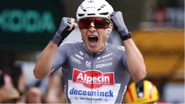 Imagem de Philipsen é o primeiro líder do Tour France