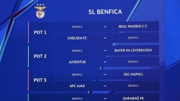 Imagem de Benfica defronta recordista de troféus Real Madrid e Chelsea na fase de liga
