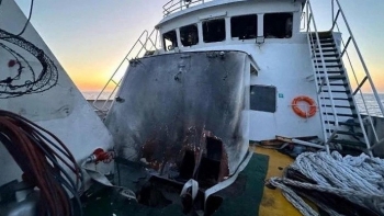 Imagem de Flotilha humanitária com destino a Gaza foi atacada por drone em Tunes (vídeo)