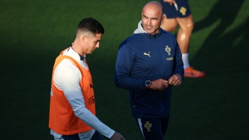 Imagem de Ronaldo no ‘onze’ de Portugal para receber a Irlanda