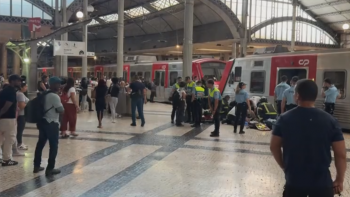 Imagem de Participante em manifestação em Lisboa eletrocutado ao subir para parte superior de comboio