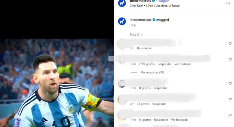 Imagem de Democratas ‘respondem’ com Messi no TikTok ao vídeo de Trump com Ronaldo