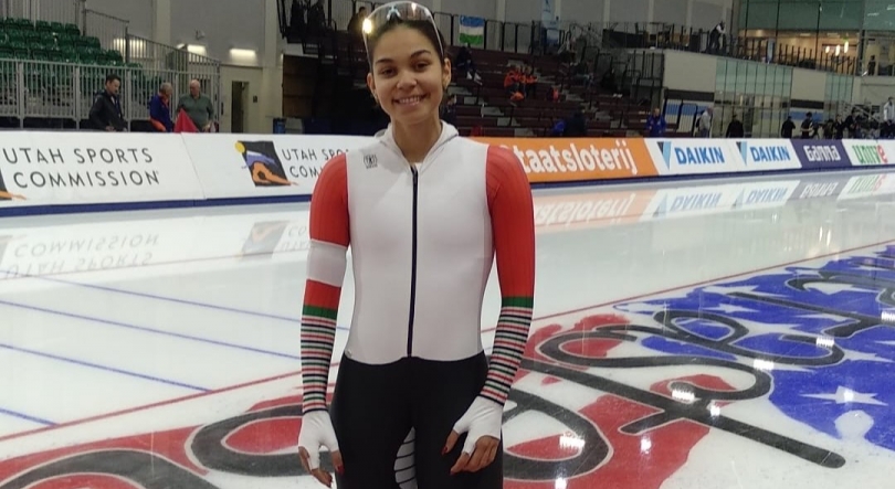 Imagem de Jéssica Rodrigues em 8.º na Taça do Mundo de velocidade no gelo