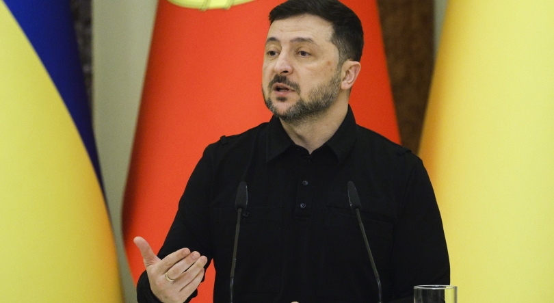 Imagem de Zelensky discute plano de paz com aliados europeus antes de reunião com Trump