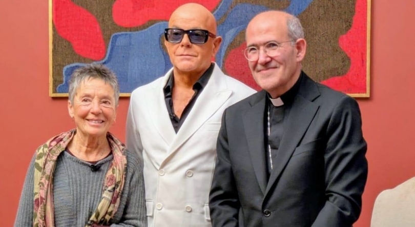 Imagem de Tolentino Mendonça recebeu Pedro Abrunhosa e Maria João Pires em Roma