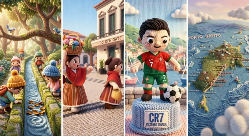 Imagem de Madeira retratada em tricô pela Inteligência Artificial (vídeo)