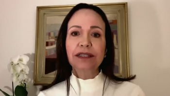 Imagem de Corina Machado reuniu com Donald Trump (vídeo)