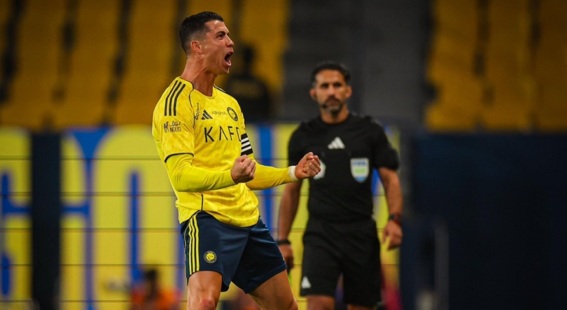 Imagem de Cristiano Ronaldo bisa e conduz Al Nassr a goleada