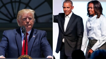 Imagem de Presidente dos EUA, Trump, publica vídeo que retrata casal Obama como macacos