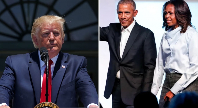 Imagem de Presidente dos EUA, Trump, publica vídeo que retrata casal Obama como macacos