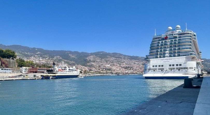 Imagem de Porto do Funchal com dois navios de cruzeiro