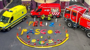Imagem de Bombeiros Sapadores do Funchal desejam Boa Páscoa com criatividade (fotos)