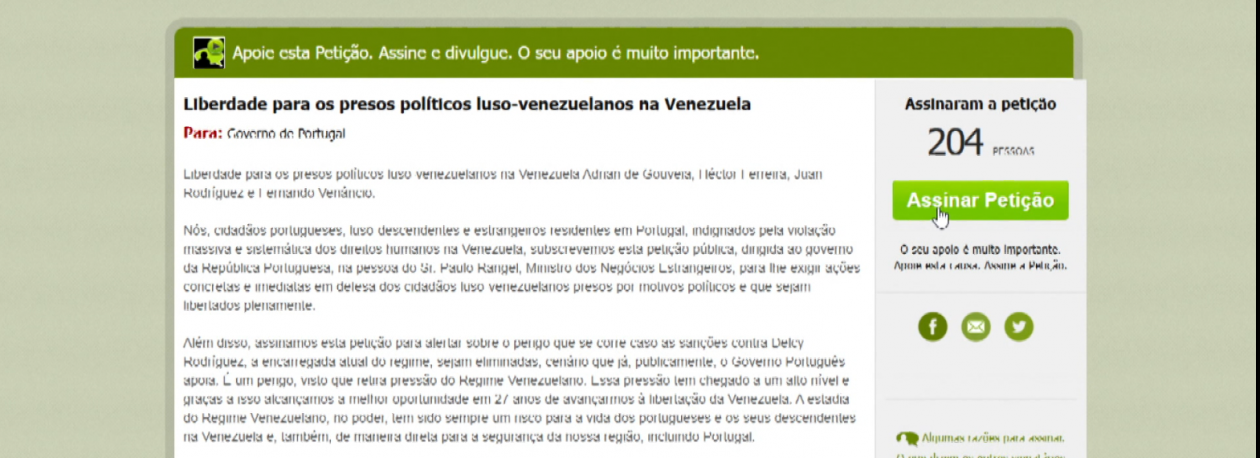 Imagem de Petição pede a libertação de luso-venezuelanos (vídeo)