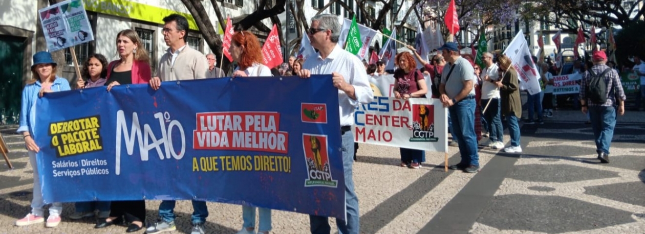 Imagem de Centenas de pessoas na manifestação do 1.º de Maio no Funchal (áudio)