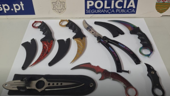 Várias armas brancas apreendidas numa casa em Câmara de Lobos