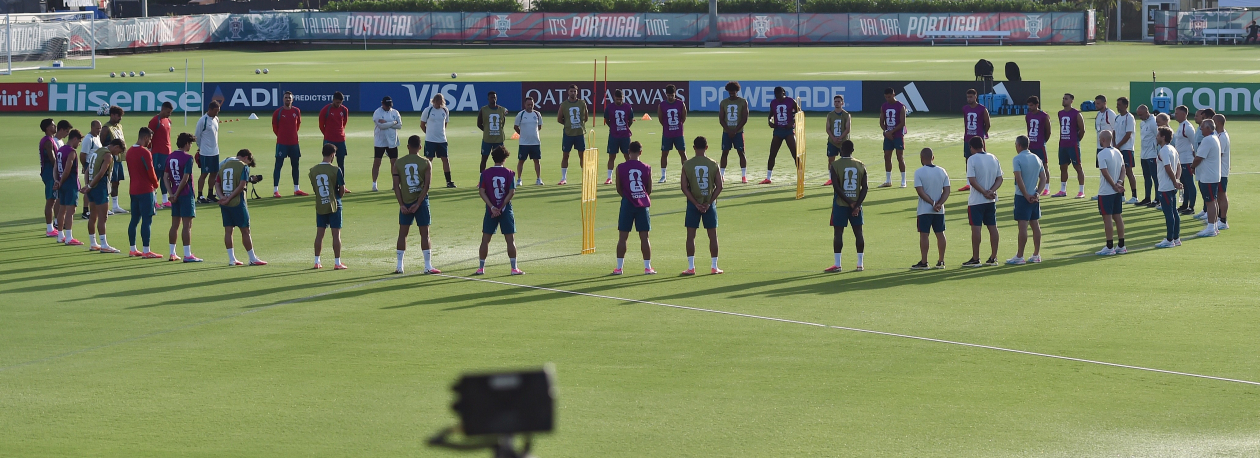 Homenagem à Venezuela no treino de Portugal